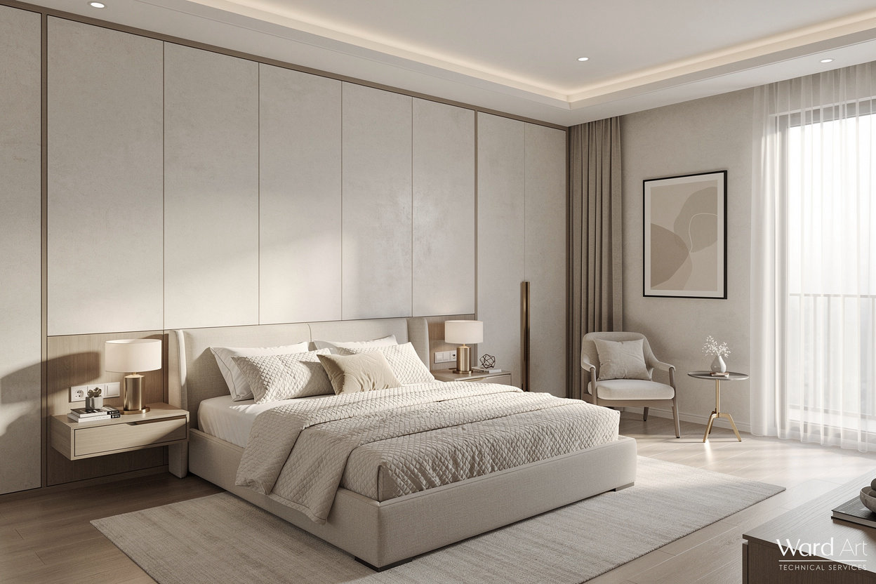 تصميم غرفة نوم رئيسية بتشطيبات راقية