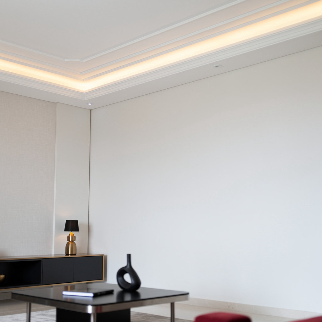 Ward Art Technical Services - luxury interior design with gypsum ceiling and hidden lighting in Dubai